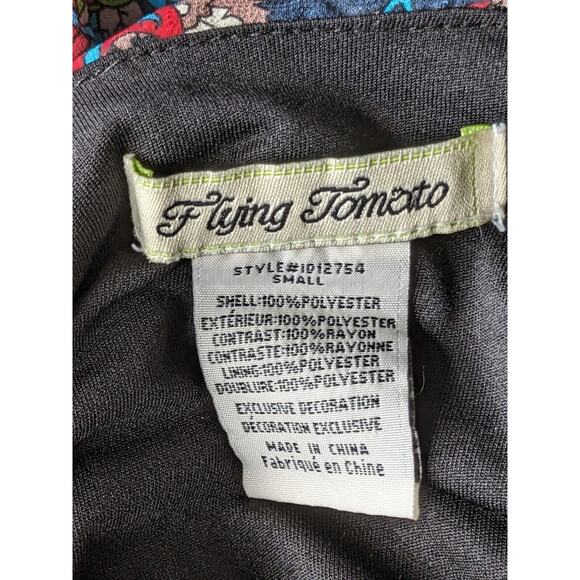 Flying Tomato Small Dirndl Dress Dark Floral Paisley Embroidered Whimsygoth - Picture 8 of 13